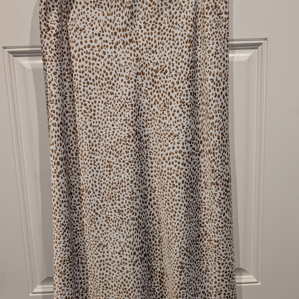 J. Crew Brown and White Bias Slip Midi Skirt
